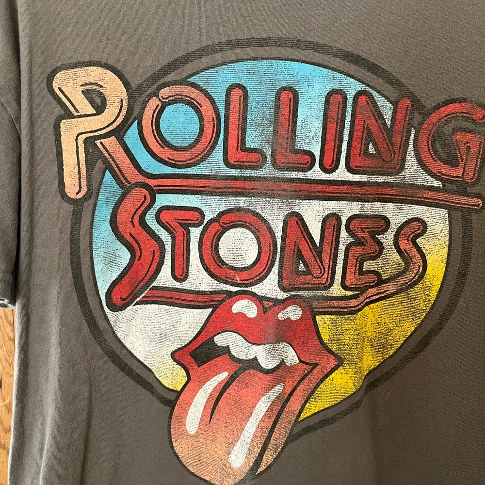 The Rolling Stones Tee - Charcoal Gray with Multicolor Logo - Picture 3 of 5